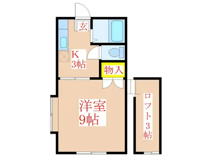 リバーサイドハイツ(1K/1階)の間取り写真