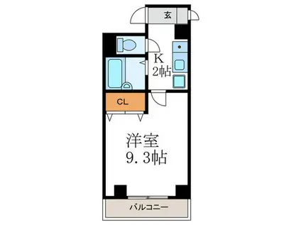 グレースコート寺之内(1K/1階)の間取り写真