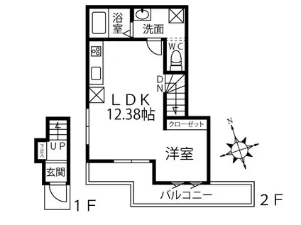 メゾン貫井北(ワンルーム/2階)の間取り写真