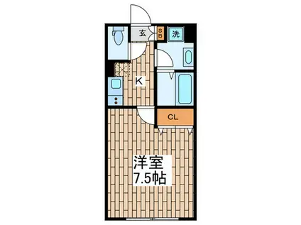 VISTA戸越公園(1K/1階)の間取り写真