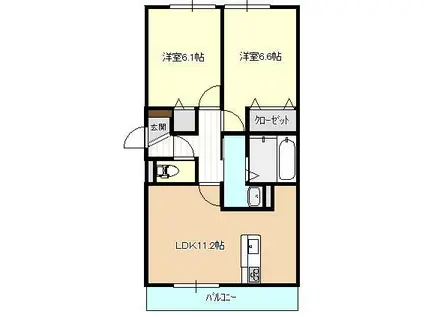 シルトクレーテ(2LDK/3階)の間取り写真