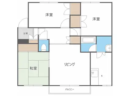 ル・パルクめぐみII(3LDK/3階)の間取り写真