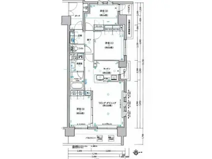 クリオ見沼代親水公園(3LDK/7階)の間取り写真