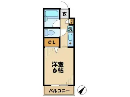 セゾン伊藤(1K/2階)の間取り写真