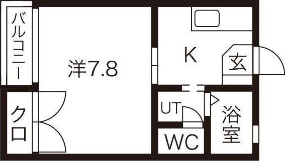 ラフィーネ加賀野(1K/1階)の間取り写真