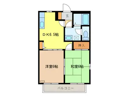 ウィンベル(2DK/1階)の間取り写真