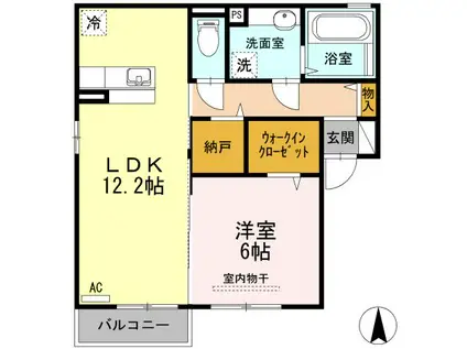 アリーバサル野田I(1LDK/2階)の間取り写真