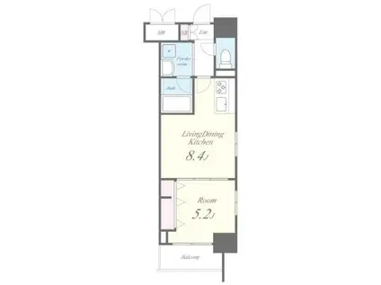 ROOTS SHINJUKU WAKAMATSUCHOルーツシンジュ(1LDK/8階)の間取り写真