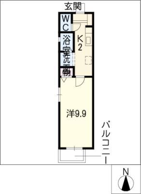 ルピナス(1K/1階)の間取り写真