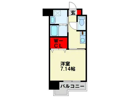 ルナ・リリオ(1K/6階)の間取り写真