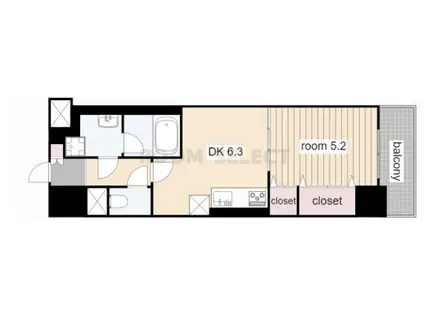 ジェネラーダ(1DK/8階)の間取り写真