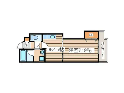 アンソレイエ・ロジュマン(1DK/1階)の間取り写真