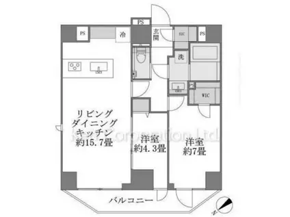 ルネサンス赤坂プレミアコート(2LDK/8階)の間取り写真