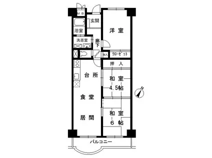 コープ野村高槻B棟(3LDK/7階)の間取り写真