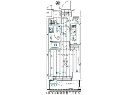 レガリス用賀(1K/1階)の間取り写真