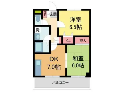 サンハイツ高司1(2DK/3階)の間取り写真
