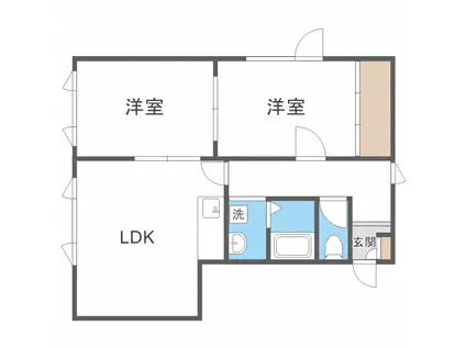 パル21(2LDK/2階)の間取り写真