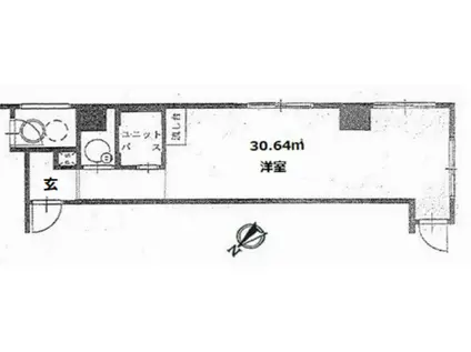 赤坂山王プラザ(ワンルーム/2階)の間取り写真