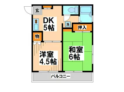 モンシャトーK(2DK/1階)の間取り写真