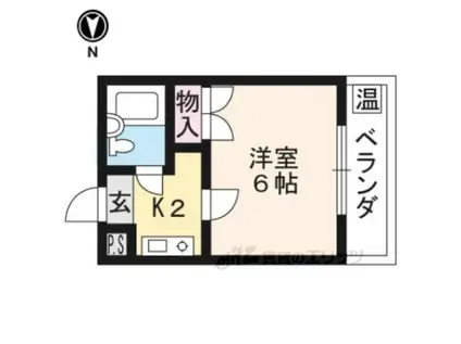 テラスICHI(1K/3階)の間取り写真