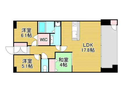 アーティックス上富野グランゲート(3LDK/7階)の間取り写真