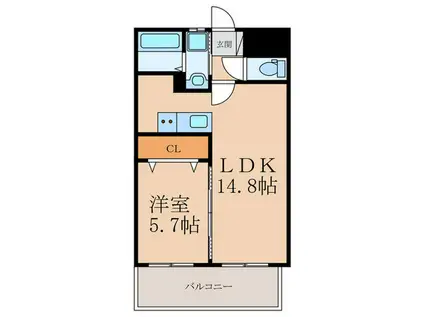 DAZZLE霧ヶ丘(1LDK/7階)の間取り写真