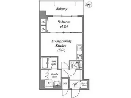 スプランディッドVII(1LDK/5階)の間取り写真