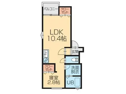 L COLLECTION坂内小路(1LDK/2階)の間取り写真