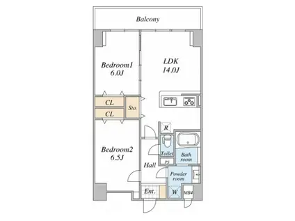 SKY GRANDE SENJU(2LDK/4階)の間取り写真