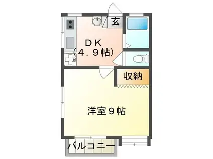 フローレス尾白江(1K/2階)の間取り写真