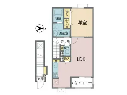 コート・ダジュールA・B棟(1LDK/2階)の間取り写真