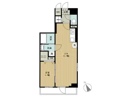 CASA BH(1LDK/6階)の間取り写真