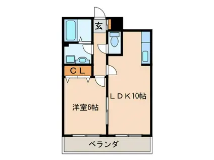 プチフルール千(1LDK/3階)の間取り写真