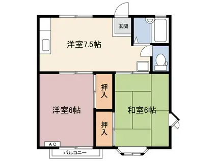 フローレルハイツ(2DK/2階)の間取り写真