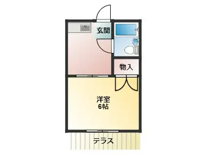 秋元ハイツ(1K/1階)の間取り写真