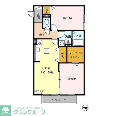 コートクレアール(2LDK/1階)の間取り写真
