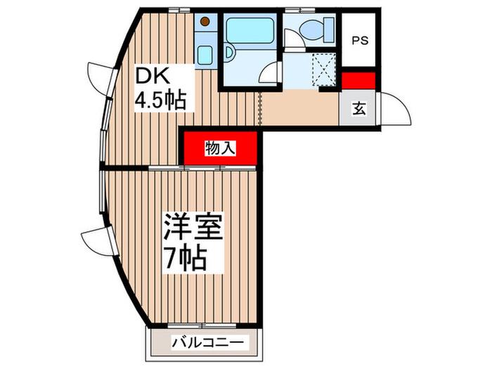 すみや緑町ビル(1DK/2階)の間取り写真