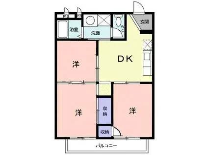 メゾン戸塚(3DK/2階)の間取り写真