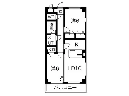 プリミエール如意申(2LDK/3階)の間取り写真