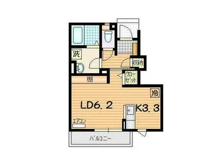 PROVENCE I(ワンルーム/1階)の間取り写真