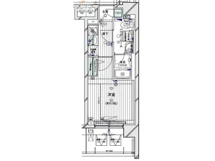 メインステージ川崎ウエスト(1K/4階)の間取り写真
