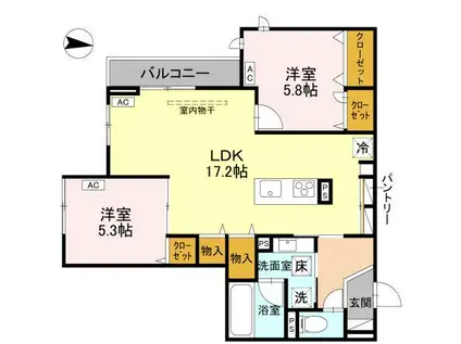 ドエル25(2LDK/1階)の間取り写真