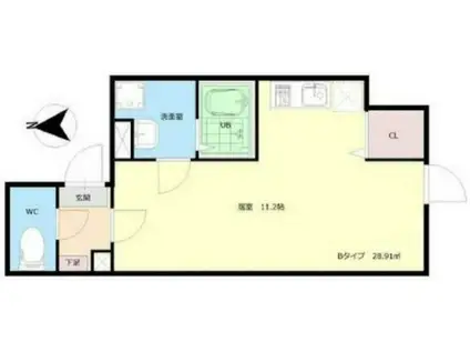 CIEL(ワンルーム/1階)の間取り写真