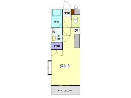 クレアージュ(ワンルーム/1階)の間取り写真