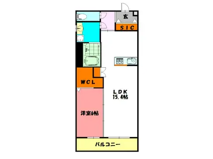 KAYS SUITE SUNNY MWD(1LDK/2階)の間取り写真