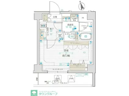 ブライズ神楽坂DUE(1K/7階)の間取り写真