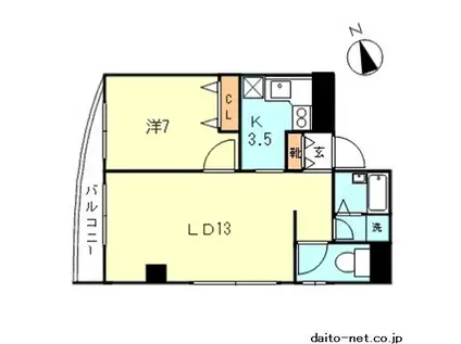 目白ピアンタ(1LDK/7階)の間取り写真