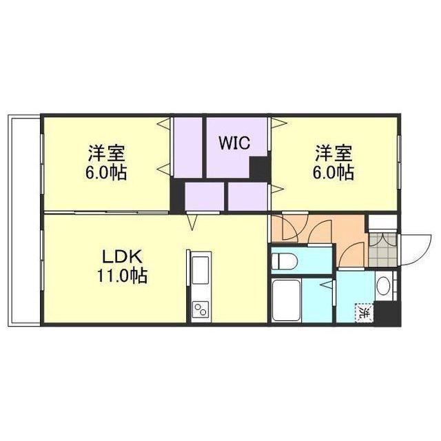 FーCITY老松町(2LDK/5階)の間取り写真