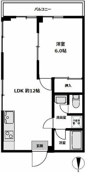 ザ・チェリークレスト(1LDK/4階)の間取り写真