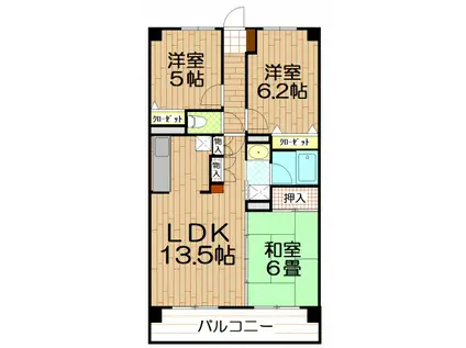 モンドミール和光(3LDK/4階)の間取り写真